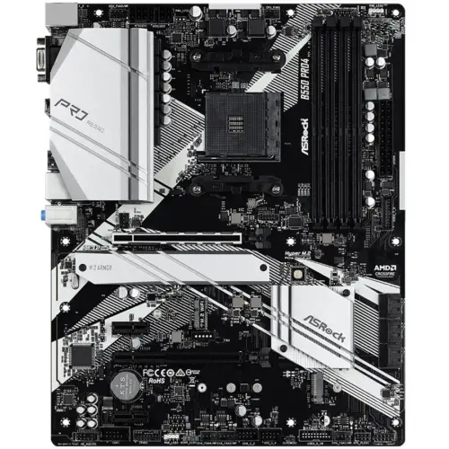 Alternative view of Дънна платка ASROCK Main Board Desktop B550 PRO4 (AM4, B550, 4xDDR4, 1xPCIe 4.0x16, 1xPCIe 3.0x16, 2xPCIe 3.0x1,6xSATA,1x M.2 Gen4 x4, 1xM.2, 2xUSB3.2 Gen2, 6xUSB3.2 Gen1, HDMI, D-SUB, GLAN, ATX, Retail)