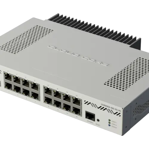Комутатор MikroTik CCR2004-16G-2S+PC с 16 Gigabit порта и 2 SFP+