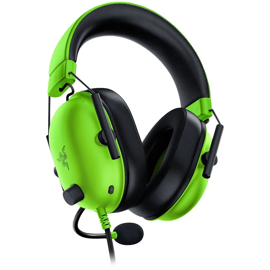 Геймърски слушалки Razer BlackShark V2 X - Green, 12 Hz – 28 KHz Frequency Response, 32 Ω (1 kHz) Impedance, Razer TriForce Driver, Breathable memory foam, Advanced passive noise cancellation, Analog 3.5 mm Connection, 100 Hz – 10 kHz Microphone Freq - Image 9