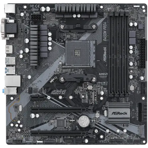 Alternative view of Дънна платка ASROCK B450M Pro4 R2.0 mATX AM4 DDR4