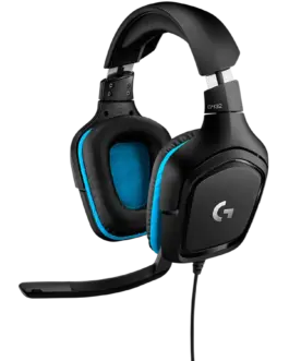 Геймърски слушалки LOGITECH G432 Wired Gaming Headset 7.1 - LEATHERETTE - BLACK/BLUE -