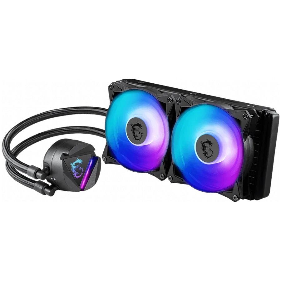 Охладител за процесор Охладител MSI MAG CORELIQUID 240R V2 Liquid Cooler 2x 120mm ARGB 2000rpm PWM Fans ARGB Block Radia