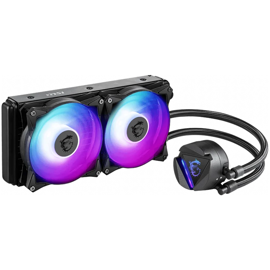 Охладител за процесор Охладител MSI MAG CORELIQUID 240R V2 Liquid Cooler, 2x 120mm ARGB 2000rpm PWM Fans, ARGB Block, Radiator Pump Design, Rotatable Blockhead, Intel LGA 115x/1200/1700/1366/2011/2066, AMD AM5/AM4/FM2+/FM2/FM1/AM3+/AM3/AM2+/AM2, 3Y W - Image 16