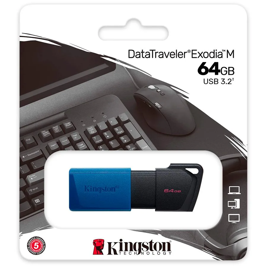 USB памет Kingston 64GB USB3.2 Gen 1 DataTraveler Exodia M (Black + Blue) - Image 30