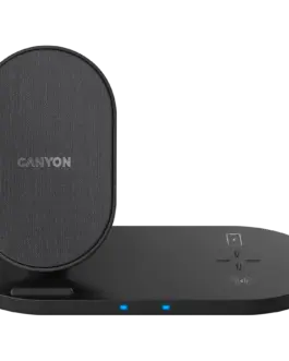 Зарядно за мобилен телефон CANYON wireless charger WS-202 10W 2in1 Black