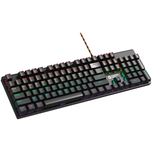 Alternative view of Геймърска клавиатура CANYON keyboard Deimos GK-4 Rainbow US Wired Black