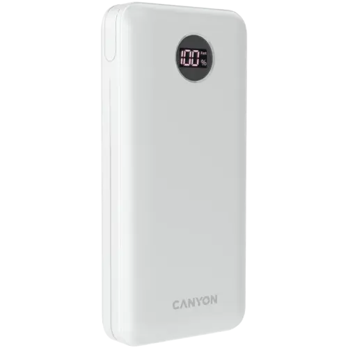 Alternative view of Външна батерия CANYON power bank PB-2002 LED 20000 mAh PD 20W QC 3.0 White
