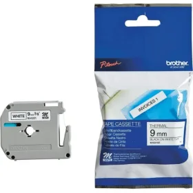 ЛЕНТА ЗА ЕТИКЕТНИ ПРИНТЕРИ BROTHER P-Touch/P-Touch M - 9 mm x 800 m - BLACK ON WHITE TAPE - PN MK-221BZ