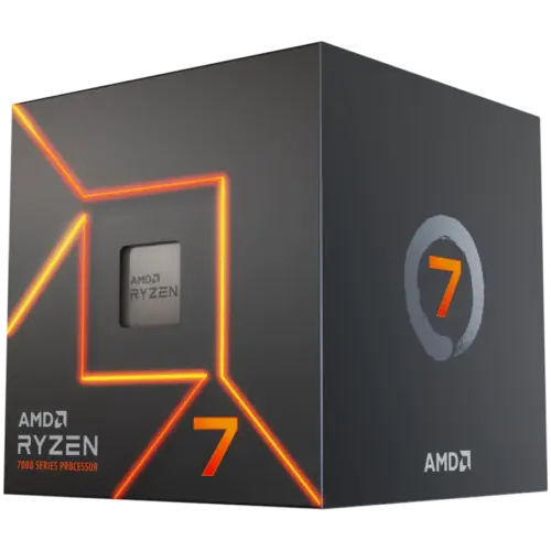 Процесор AMD CPU Desktop Ryzen 7 8C/16T 7700 (5.3GHz Max 40MB65WAM5) box with Radeon Graphics and Wraith Prism