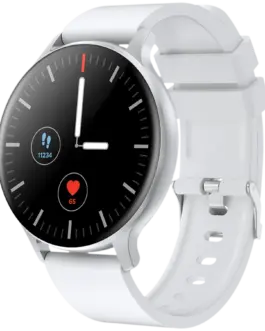 Alternative view of Смарт часовник CANYON Badian SW-68, Smartwatch, Realtek 8762CK, 1.28TFT 240x240px; RAM : 160KB, Lithium-ion polymer battery, 3.7V 190mAh Include, Silver Zinc alloy middle frame + plastic bottom case+ white Silicone strap + silver strap buckle, 44.9x