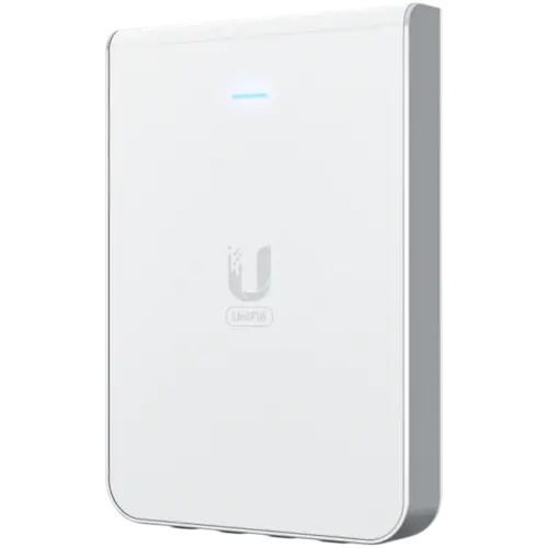 Alternative view of Точка за достъп UniFi6 In-Wall. Wall-mounted WiFi 6 access point with a built-in PoE switch.