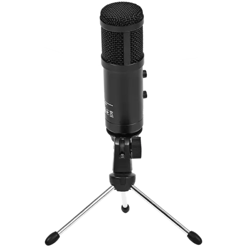 Alternative view of Геймърски микрофон LORGAR Soner 313, Gaming Microphones, Black, USB condenser microphone with Volume Knob & Echo Kob, including 1x Microphone, 1 x 2.5M USB Cable, 1 x Tripod Stand, 1 x User Manual, body size: Φ47.4*158.2*48.1mm, weight: 243.0g