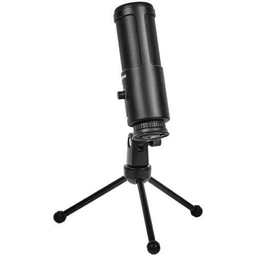 Alternative view of Геймърски микрофон LORGAR Voicer 521, Gaming Microphone, Black, USB condenser mic with Volume Knob, 3.5MM headphonejack, mute button and led indicator, package including 1x F5 Microphone, 1 x 2M type-C USB Cable, 1 xTripod Stand