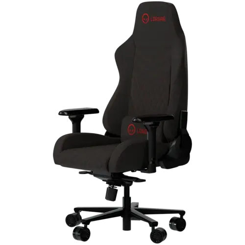 Alternative view of Геймърски стол LORGAR Ace 422, Gaming chair, Anti-stain durable fabric, 1.8 mm metal frame, multiblock mechanism, 4D armrests, 5 Star aluminium base, Class-4 gas lift, 75mm PU casters, Black + red