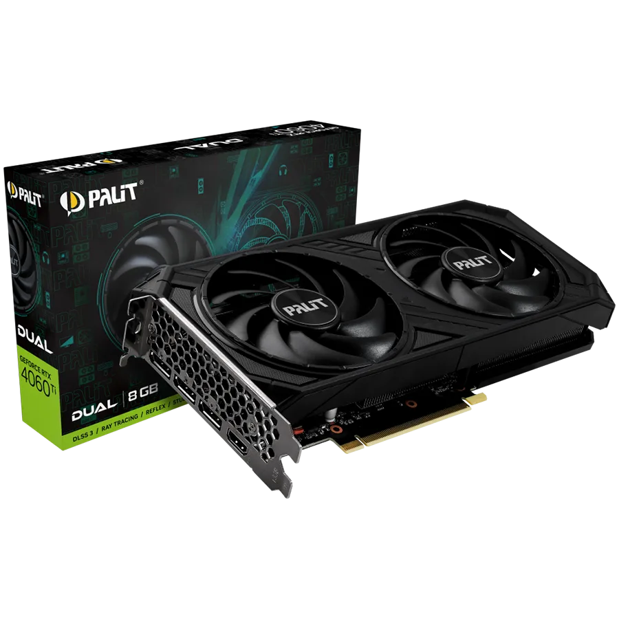 Видео карта PALIT GeForce RTX 4060 Ti Dual 8GB GDDR6 128 bits HDMI 3x DP