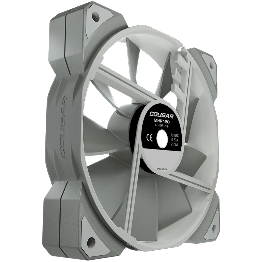 Вентилатор COUGAR MHP 120 White, 120mm 4-pin PWM fan, 600-2000RPM, HDB Bearing, Anti-vibration Dampers, Extension Cable + Low-Noise Adapter, Case + Radiator screws, 82.48 CFM, 4.24mm H20, 34.5 dBA (Max) - Image 16