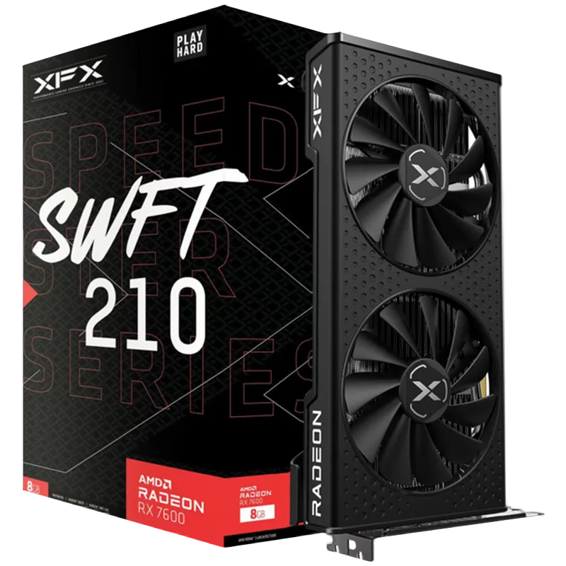 Видео карта XFX SPEEDSTER SWFT 210 AMD Radeon RX 7600 8 GB GDDR6 128-bit HDMI 3x DP