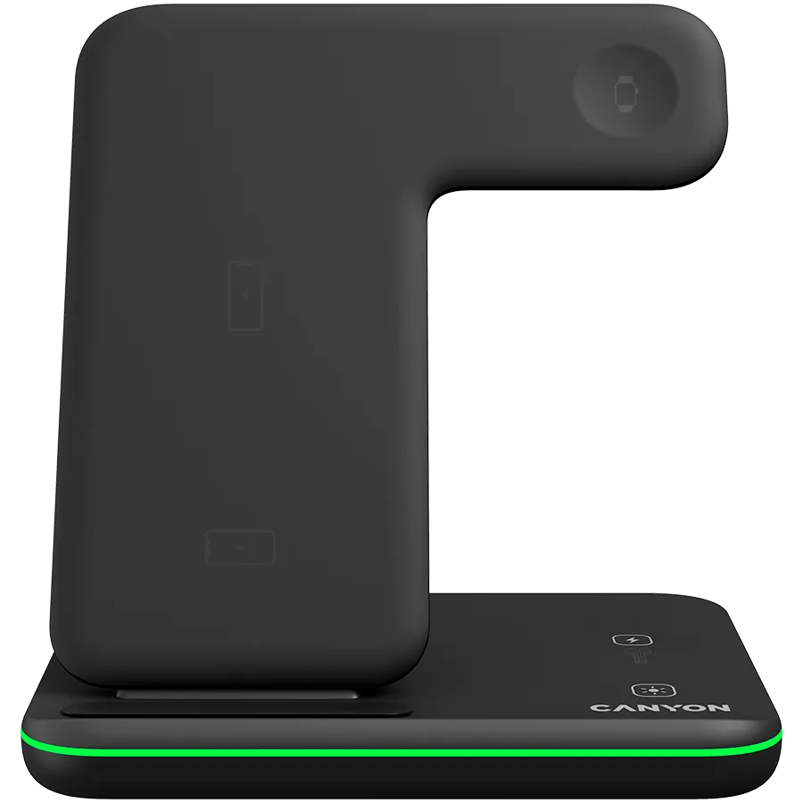 Зарядно за мобилен телефон CANYON wireless charger WS-303 15W 3in1 Black - Image 22