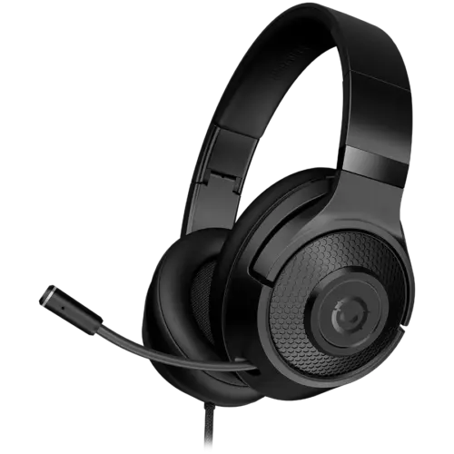 Alternative view of Геймърски слушалки LORGAR Noah 101, Gaming headset with microphone, 3.5mm jack connection, cable length 2m, foldable design, PU leather ear pads, size: 185*195*80mm, 0.245kg, black