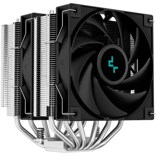 Alternative view of Охладител за процесор Охладител DeepCool AG620, CPU Air Cooler, 2x120mm PWM Fan, TDP 260W, 6 Heatpipes, LGA2066/2011-v3/2011/1700/1200/115x, AMD AM5/AM4, 129x136x157 mm(LxWxH), 2Y, R-AG620-BKNNMN-G-1