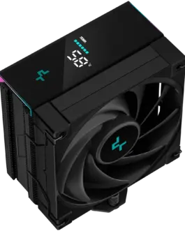 Alternative view of Охладител за процесор Охладител DeepCool AK400 Digital, CPU Air Cooler, 1x120mm FK120 PWM Fan, Digital Display, ARGB, TDP 220W, 4 Heatpipes, Black, LGA1700/1200/115x, AMD AM5/AM4, 126x97x156 mm(LxWxH), 3Y, R-AK400-BKADMN-G