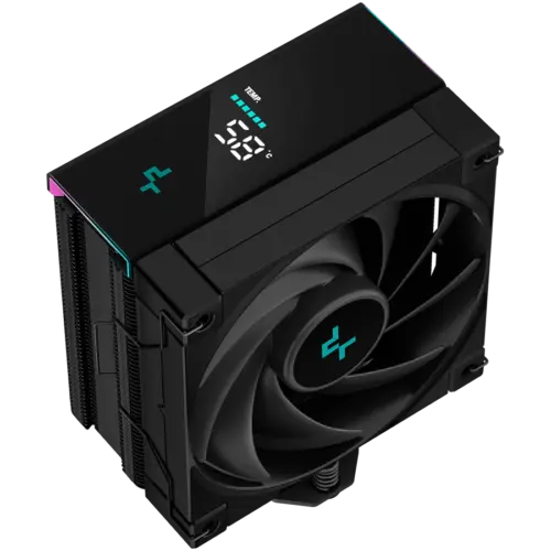Alternative view of Охладител за процесор Охладител DeepCool AK400 Digital, CPU Air Cooler, 1x120mm FK120 PWM Fan, Digital Display, ARGB, TDP 220W, 4 Heatpipes, Black, LGA1700/1200/115x, AMD AM5/AM4, 126x97x156 mm(LxWxH), 3Y, R-AK400-BKADMN-G
