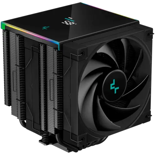 Alternative view of Охладител за процесор Охладител DeepCool AK620 Digital, CPU Air Cooler, 2x120mm FK120 PWM Fan, Digital Display, ARGB, TDP 260W, 6 Heatpipes, LGA2066/2011-v3/2011/1700/1200/115x, AMD AM5/AM4, 129x138x162 mm(LxWxH), 3Y, R-AK620-BKADMN-G
