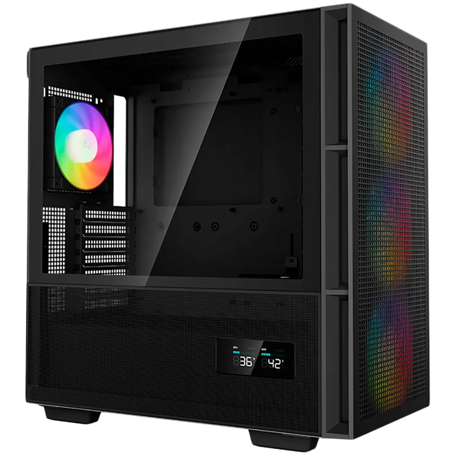 Кутия за компютър DeepCool CH560 Digital, Mid Tower, Mini-ITX/Micro-ATX/ATX/E-ATX, 1xUSB3.0, 1xType-C, 1xAudio, 3x140mm + 1x120mm Pre-Installed ARGB Fans, Tempered Glass, Mesh Panels, Dual-Status Digital Display, GPU Support Arm, Black, R-CH560-BKAPE - Image 47