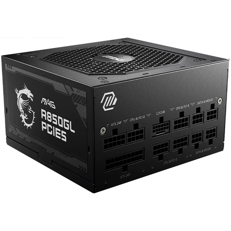 Захранване за компютър MSI MAG A850GL PCIE5, 850W, 80 Plus Gold, 120mm Fluid Dynamic Bearing Fan, Protections: OCP/OVP/OPP/OTP/SCP, Dimensions: 150mmx140mmx86mm, 7Y Warranty - Image 10