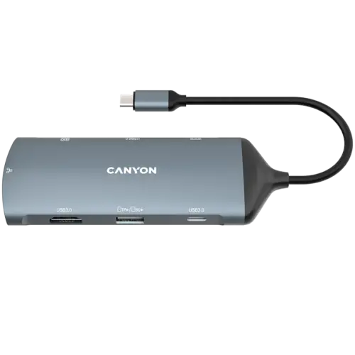 USB хъб CANYON hub DS-15 8in1 4k USB-C Dark Grey