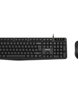 Клавиатура CANYON USB standard KB water resistant BG layout bundle with optical 3D wired mice 1000DPI