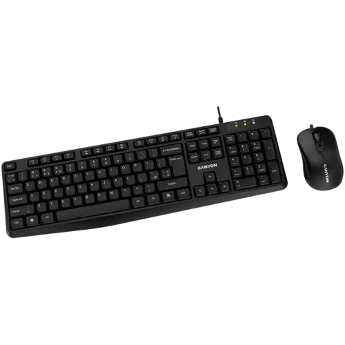 Alternative view of Клавиатура CANYON USB standard KB, water resistant BG layout bundle with optical 3D wired mice 1000DPI black