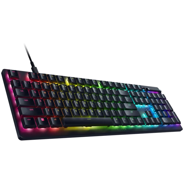 Геймърска клавиатура Razer DeathStalker V2 Gaming Keyboard, Red Switch, US Layout, Low-Profile Optical Switches (Linear), Ultra-Slim Casing with Durable Aluminum Top Plate, Laser-Etched Keycaps with Razer HyperGuard Coating, Wired - Detachable braide - Image 14