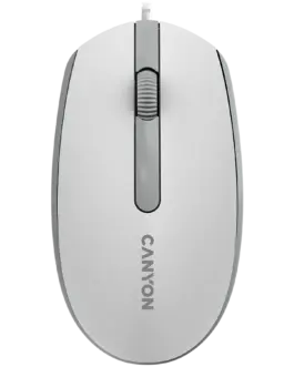 Мишка за компютър CANYON mouse M-10 Wired White Grey
