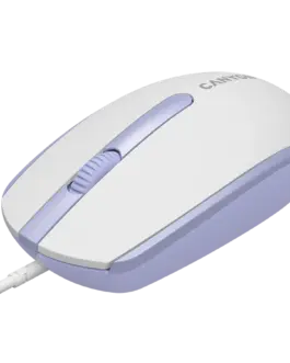 Alternative view of Мишка за компютър CANYON mouse M-10 Wired White Lavender