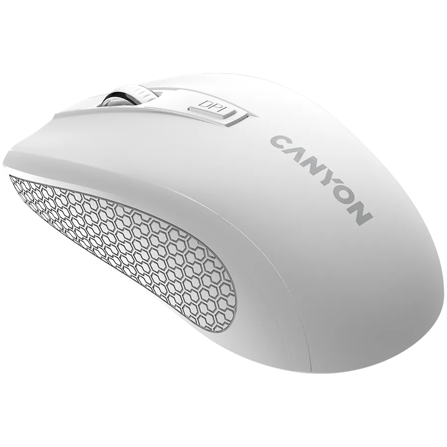 Безжична мишка CANYON MW-7, 2.4Ghz wireless mouse, 6 buttons, DPI 800/1200/1600, with 1 AA battery ,size 110*60*37mm,58g,white - Image 40