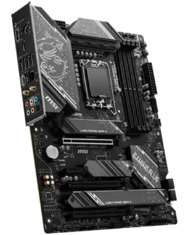 Alternative view of Дънна платка MSI Z790 GAMING PLUS WIFI , LGA 1700, 4xDDR5, Dual Channel DDR5 up to 7200+(OC)MHz, 3x PCIe x16 slot, 4x M.2 slots, 1x USB 3.2 Gen 2x2 (Type-C), 3x USB 3.2, 4x USB 2.0, 1x HDMI, 1x DP, 4x EZ Debug LED, 2.5G LAN, 7.1 Audio, ATX, 3Y