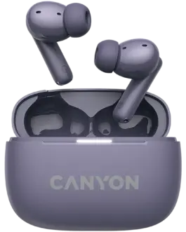 Bluetooth слушалки CANYON headset OnGo TWS-10 ANC+ENC Purple