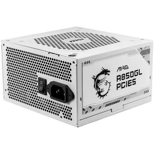 Alternative view of Захранване за компютър MSI MAG A850GL PCIE5, 850W, 80 Plus Gold, 120mm Fluid Dynamic Bearing Fan, Protections: OCP/OVP/OPP/OTP/SCP, Dimensions: 150mmx140mmx86mm, 7Y Warranty