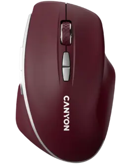 Безжична мишка CANYON mouse MW-21 BlueLED 7buttons Wireless Burgundy Red