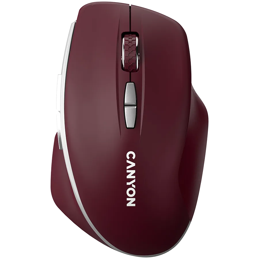 Безжична мишка CANYON mouse MW-21 BlueLED 7buttons Wireless Burgundy Red