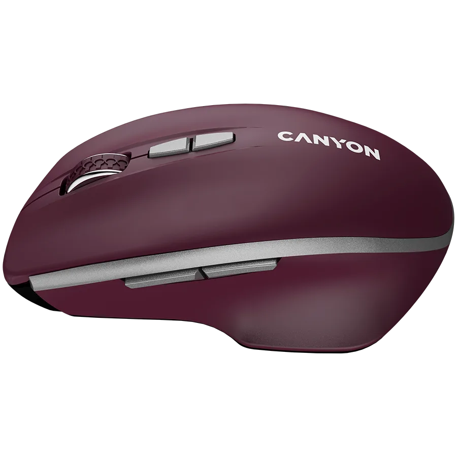 Безжична мишка CANYON mouse MW-21 BlueLED 7buttons Wireless Burgundy Red - Image 22