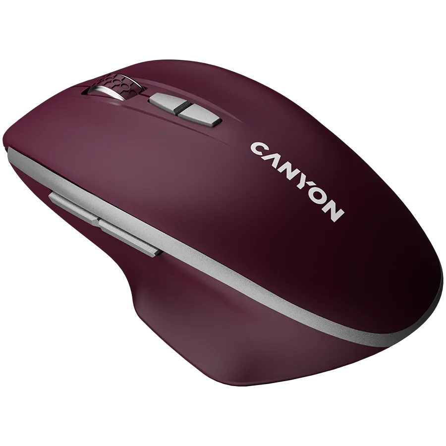 Безжична мишка CANYON mouse MW-21 BlueLED 7buttons Wireless Burgundy Red - Image 23
