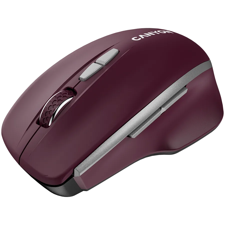 Безжична мишка CANYON mouse MW-21 BlueLED 7buttons Wireless Burgundy Red - Image 19