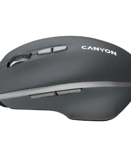 Alternative view of Безжична мишка CANYON MW-21, 2.4 GHz Wireless mouse,with 7 buttons, DPI 800/1200/1600, Battery:AAA*2pcs,Dark gray72*117*41mm 0.075kg