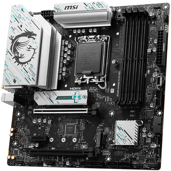 Дънна платка MSI Main Board Desktop B760M GAMING PLUS WIFI LGA 1700 4xDDR5 mATX Dual Channel DDR5 6800(OC)MHz 2x PCIe x1