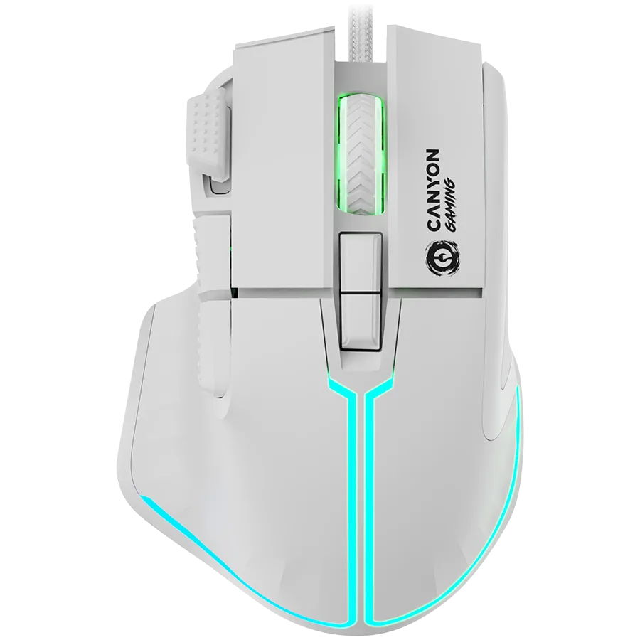 Геймърска мишка CANYON mouse Fortnax GM-636 RGB 9buttons Wired White