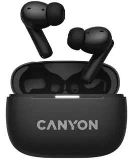 Bluetooth слушалки CANYON headset OnGo TWS-10 ANC+ENC Black
