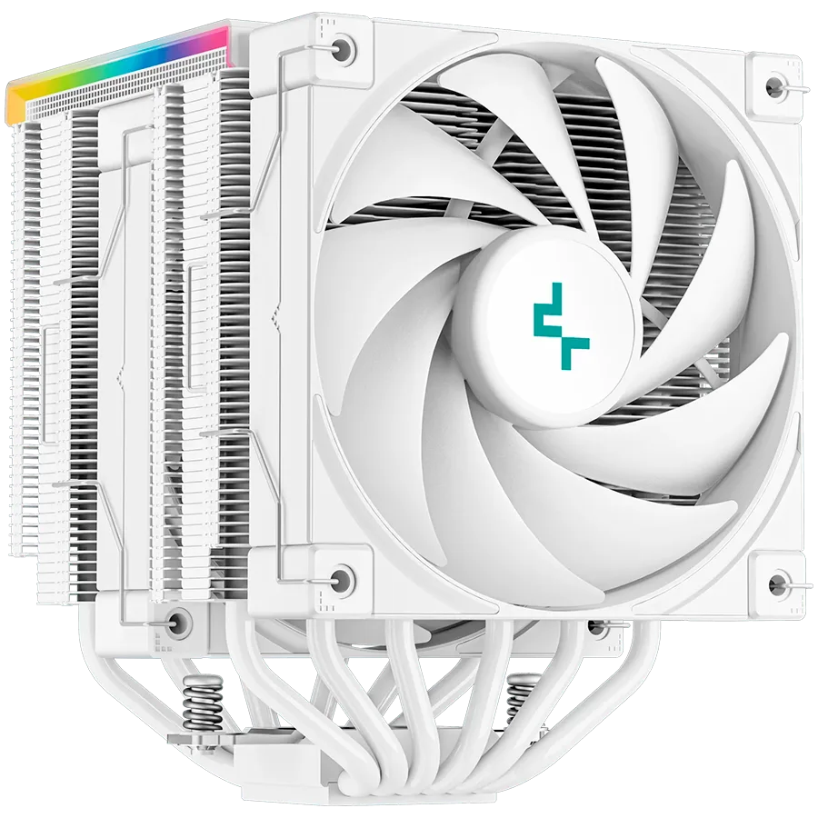 Охладител за процесор Охладител DeepCool AG620 Digital WH CPU Air Cooler White 2x120mm ARGB PWM Fan TDP 260W 6 Heatpipes