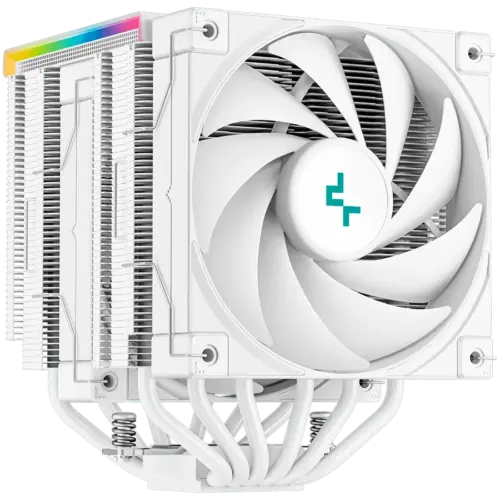 Охладител за процесор Охладител DeepCool AG620 Digital WH CPU Air Cooler White 2x120mm ARGB PWM Fan TDP 260W 6 Heatpipes
